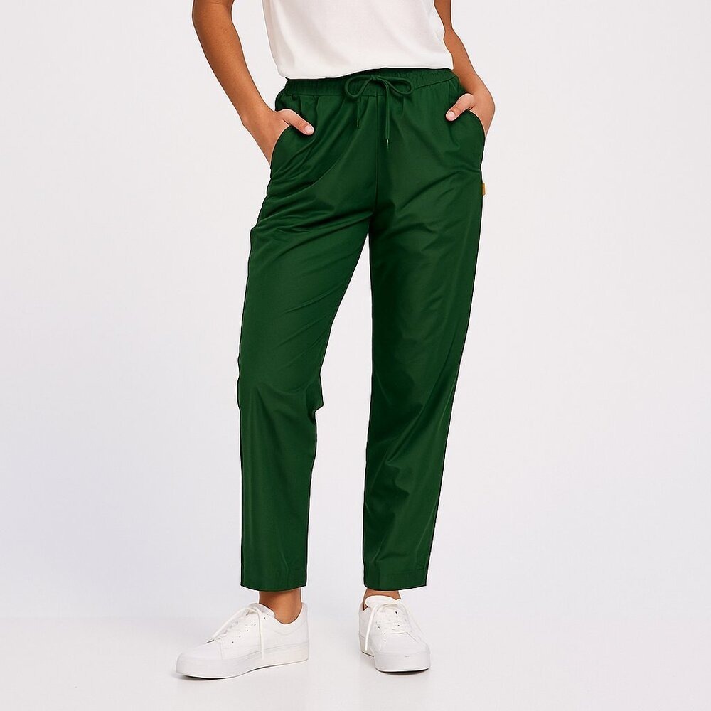 Yellow The Label Pants Size XS‎ Forest Green Drawstring Straight Leg Minimalist